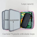 Wrapables Large Capacity 72 Slot Pencil Case for Colored Pencils, Stationery Pouch: Blue