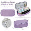 Wrapables Simple Large Capacity Double Compartment Pencil Case, Pencil Pouch for Stationery Tools: Khaki