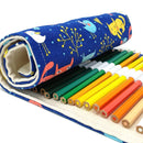 Wrapables Pencil Roll Organizer,  Wrap Pouch (72 slots): Cats & Birds