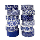 Wrapables Blue and White Chinoiserie Washi Tape Set, 12pcs