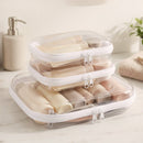 Wrapables Transparent Hard Shell Zipper Case, Clear Travel Storage Organizer for Toiletries, Makeup, and Cosmetics (Set of 3): (Set of 3) LMS