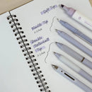 Wrapables 5 Gel Pens + 1 Highlighter Writing Set: Purple