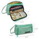 Wrapables Large Capacity Pencil Case, Portable Pencil Pouch for Stationery Office Supplies: Pink & White