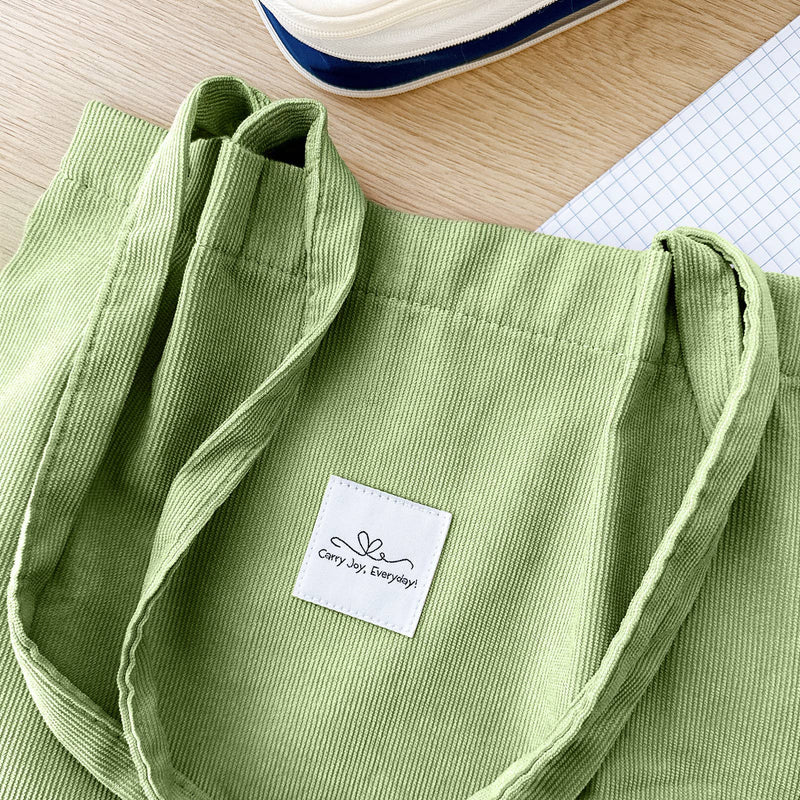 Wrapables Carry Joy Corduroy Tote Bag, Handbag: Navy