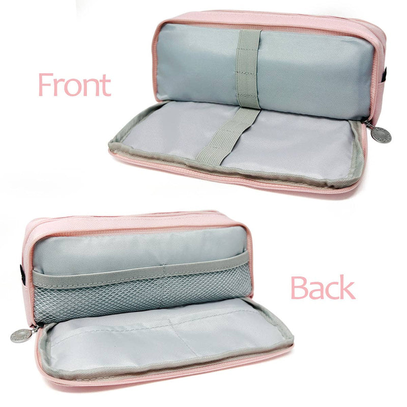 Wrapables Large Capacity Pencil Case, 3 Compartment Pouch: Macarons