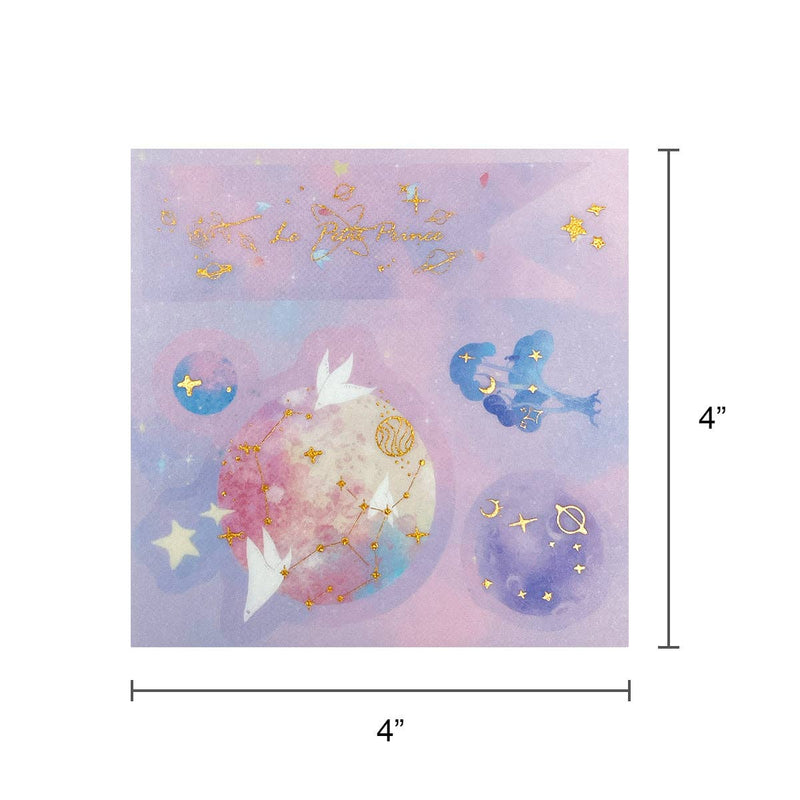 Wrapables Decorative Gold Foil Washi Tape and Sticker Set: Deer Song