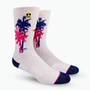 Re:Lax Sunset Palms Socks: White / One size