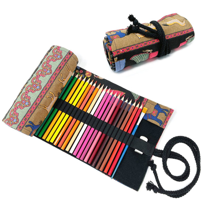 Wrapables Pencil Roll Organizer,  Wrap Pouch (72 slots): Green Scream