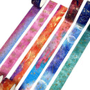 Wrapables Elegant Gold Foil Washi Tape Box Set for Arts & Crafts, Scrapbooking, Stationery, Diary (12 Rolls): Galaxy