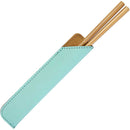 Faux Leather Chopstick Sleeve Light Teal