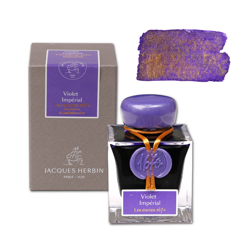 Herbin 1670 Ink with Gold Shimmer 50ml - 6 Colors: Violet Imperial