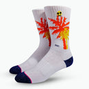 Re:Lax Sunset Palms Socks: White / One size