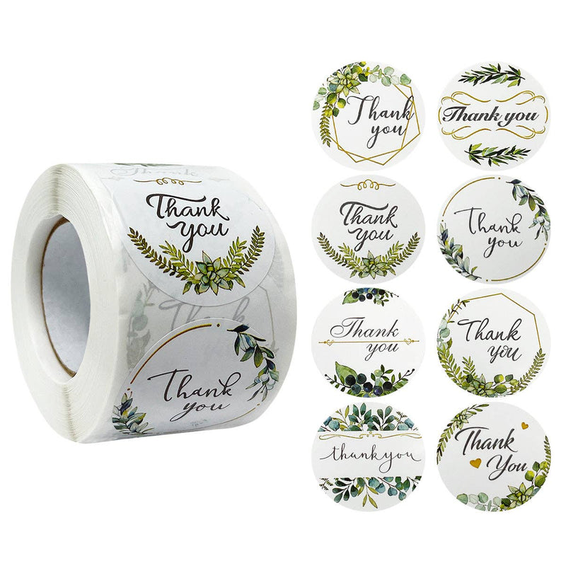 Wrapables 1.5" / 2" Thank You Stickers Roll: Gold Foil Sprig 1.5 inch
