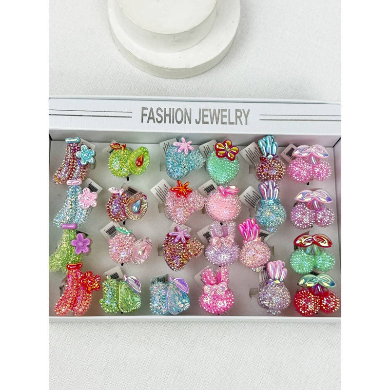 FRUIT Theme Flashing Light Party Rings: STYLE E / ONE(24)