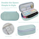Wrapables Simple Large Capacity Double Compartment Pencil Case, Pencil Pouch for Stationery Tools: Black
