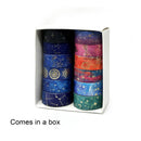 Wrapables Elegant Gold Foil Washi Tape Box Set for Arts & Crafts, Scrapbooking, Stationery, Diary (12 Rolls): Galaxy