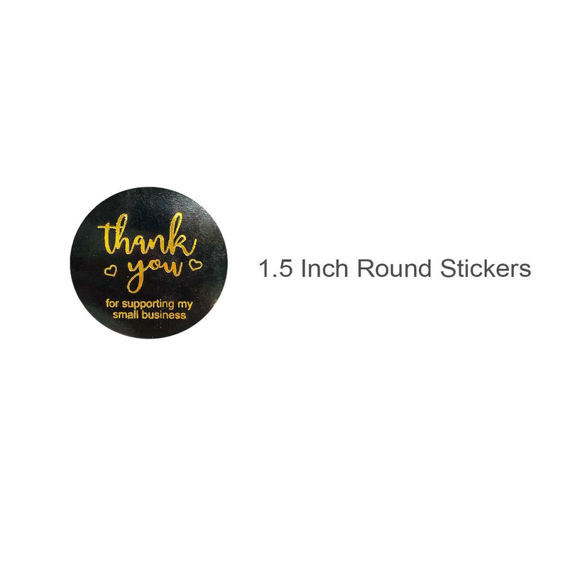 Wrapables 1.5" / 2" Thank You Stickers Roll: Gold Foil Sprig 1.5 inch