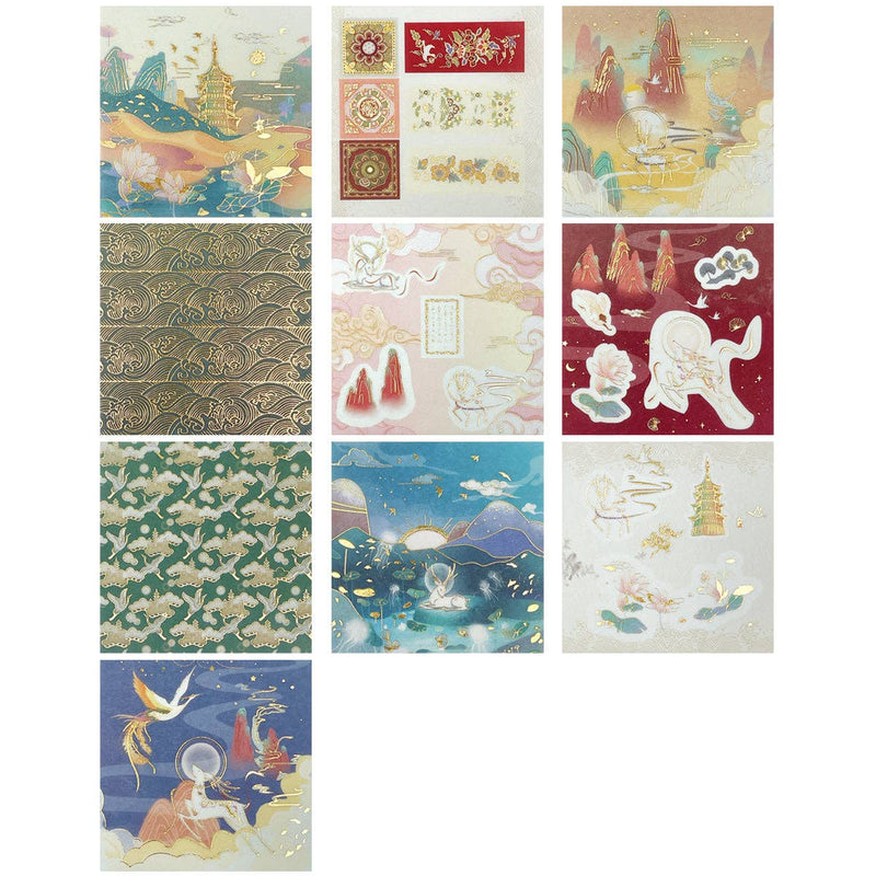 Wrapables Decorative Gold Foil Washi Tape and Sticker Set: Deer Song