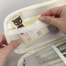 Wrapables Large Capacity Pencil Case Expandable Pencil Pouch: Navy