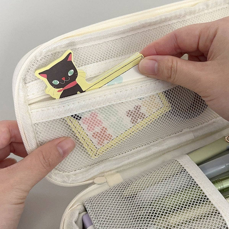 Wrapables Large Capacity Pencil Case Expandable Pencil Pouch: Navy