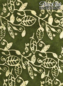 Black Ink Leaves & Vines - Olive Paper Sheet 20" x 30"