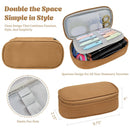 Wrapables Simple Large Capacity Double Compartment Pencil Case, Pencil Pouch for Stationery Tools: Black