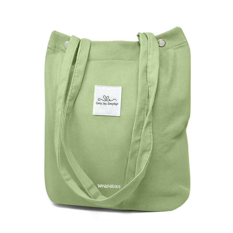 Wrapables Carry Joy Corduroy Tote Bag, Handbag: Navy