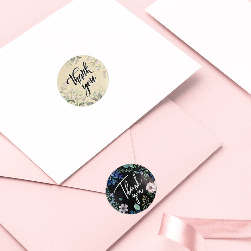 Wrapables 1.5" / 2" Thank You Stickers Roll: Pink & Gold 1.5 inch