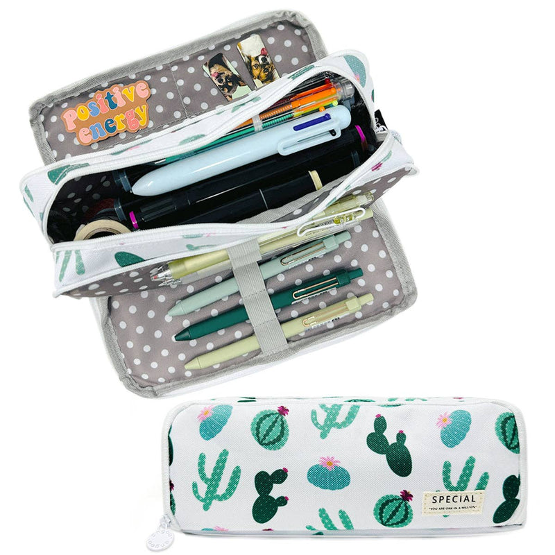 Wrapables Large Capacity Pencil Case, 3 Compartment Pouch: Macarons