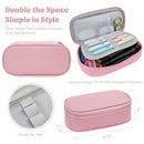 Wrapables Simple Large Capacity Double Compartment Pencil Case, Pencil Pouch for Stationery Tools: Black