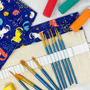 Wrapables Pencil Roll Organizer,  Wrap Pouch (72 slots): Skulls & Roses