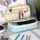 Wrapables Large Capacity Pencil Case Expandable Pencil Pouch: Navy