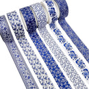 Wrapables Blue and White Chinoiserie Washi Tape Set, 12pcs