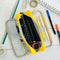 Wrapables Large Capacity Pencil Case, 3 Compartment Pouch: Yellow