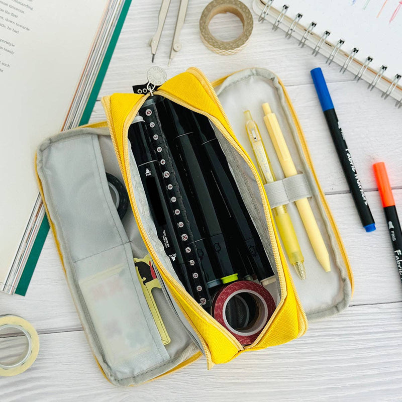 Wrapables Large Capacity Pencil Case, 3 Compartment Pouch: Macarons