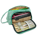 Wrapables Large Capacity Pencil Case, Portable Pencil Pouch for Stationery Office Supplies: Pink & White