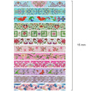 Wrapables Elegant Gold Foil Washi Tape Box Set for Arts: Pink Festival