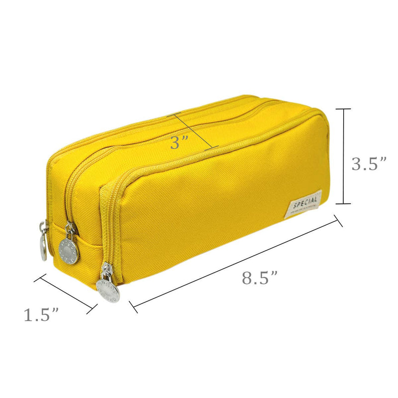 Wrapables Large Capacity Pencil Case, 3 Compartment Pouch: Macarons