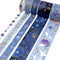 Wrapables Decorative Gold Foil Washi Tape and Sticker Set: Cranes Blue