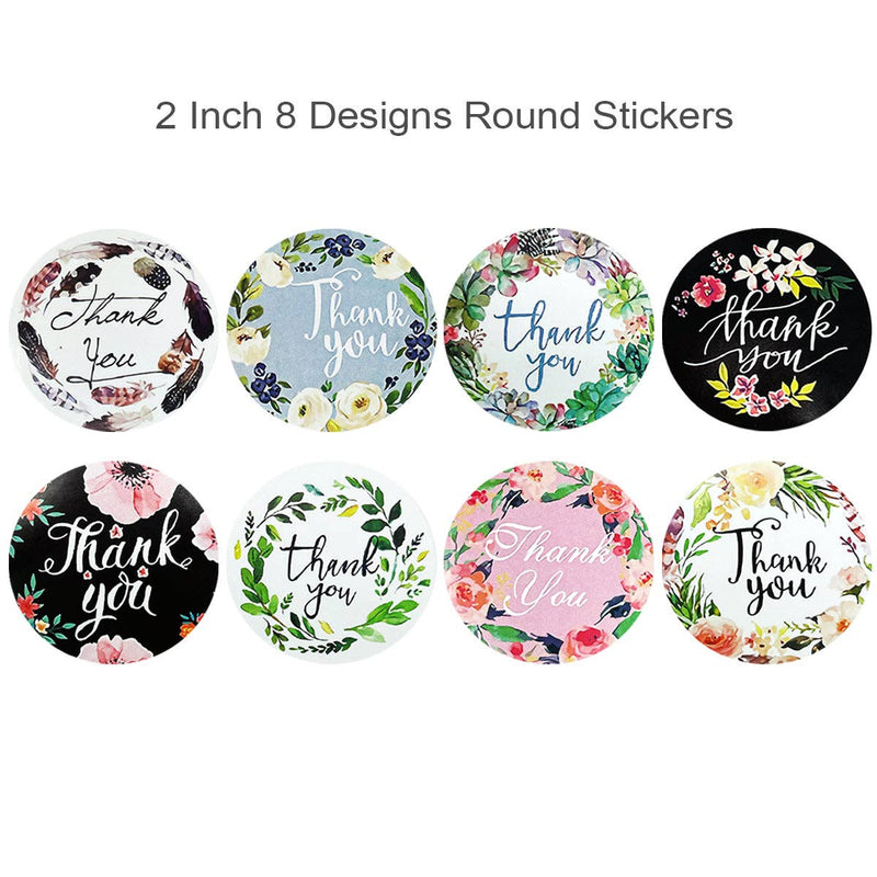 Wrapables 1.5" / 2" Thank You Stickers Roll: Pink & Gold 1.5 inch