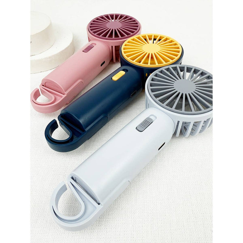 Portable Hand Fan with Pull out Stand: MIX COLOR / ONE(12)