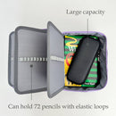 Wrapables Large Capacity 72 Slot Pencil Case for Colored Pencils, Stationery Pouch: Blue