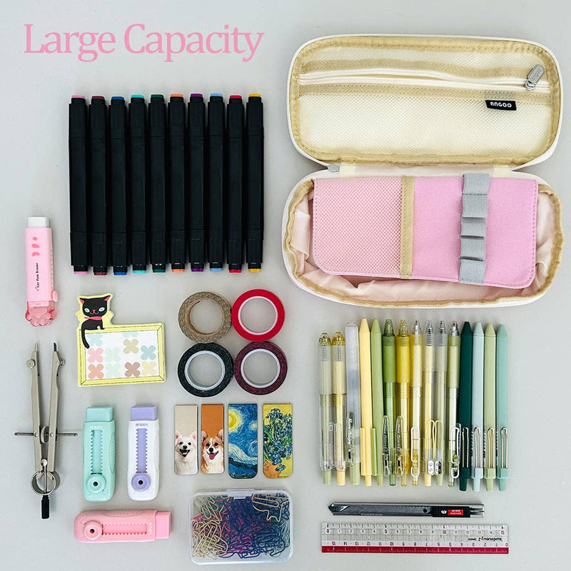 Wrapables Large Capacity Pencil Case Expandable Pencil Pouch: Navy