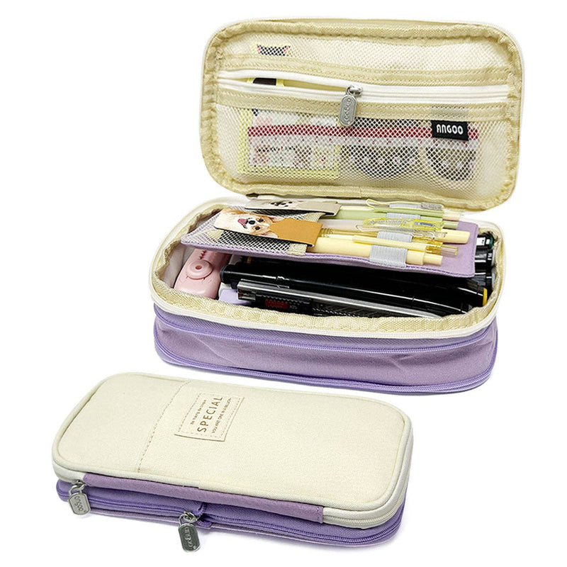 Wrapables Large Capacity Pencil Case Expandable Pencil Pouch: Navy