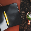 Pitch Black Dotted Journal | All Black Paper Notebook: A5