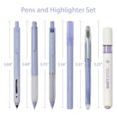 Wrapables 5 Gel Pens + 1 Highlighter Writing Set: Purple
