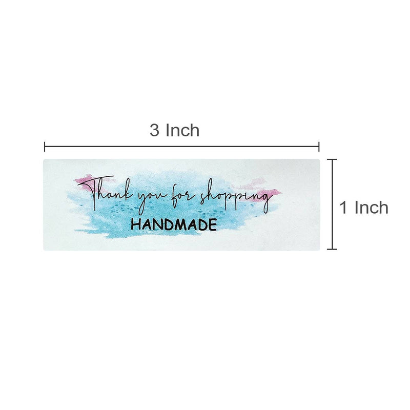 Wrapables 3" x 1" Small Business Thank You Stickers Roll: Blush (120 stickers)