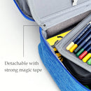 Wrapables Large Capacity 72 Slot Pencil Case for Colored Pencils, Stationery Pouch: Blue