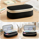 Wrapables Simple Large Capacity Double Compartment Pencil Case, Pencil Pouch for Stationery Tools: Khaki