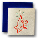Ladyfingers Letterpress Thumbs Up Tiny Card